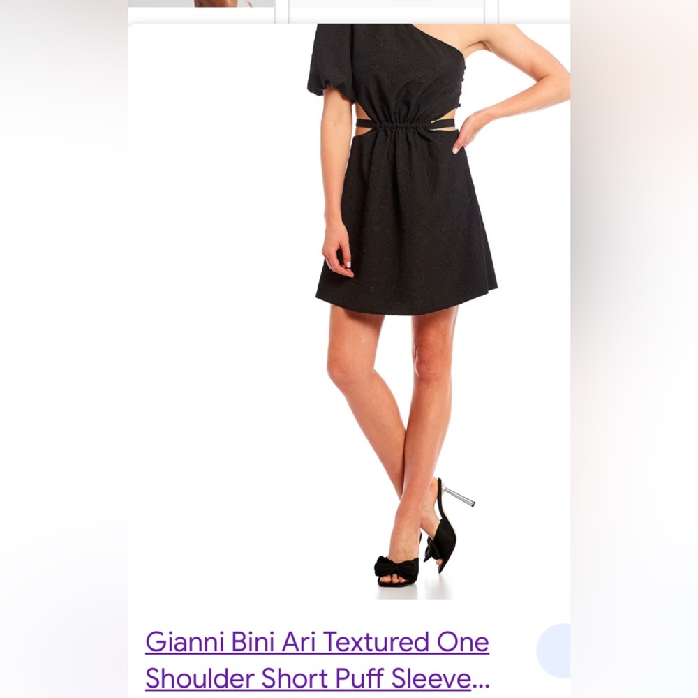 Gianni Bini Ari textured one shoulder puff sleeve dress, brand new, size 0